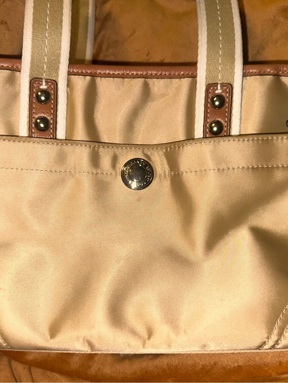 Coach Golden Hamptons Weekend Golden Nylon Satchel / Small Tote 2008 Excellent!!